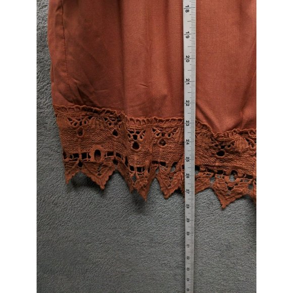 IRIS Women Summer Mini Dress 100% Rayon Off The Shoulder Peach US S(4-6) - Picture 9 of 13